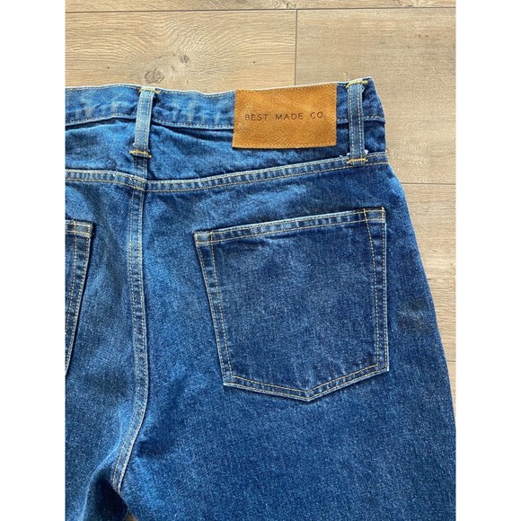 Best Made Co Men's 32X30 Button Straight Dark Wash Denim Blue Jeans Made In USA - Picture 6 of 9
